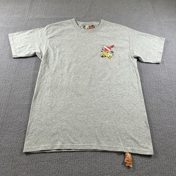 Pirana Joe St Maarten‎ Gray Shirt Mens Size Medium Beaches Fishing - Picture 2 of 9